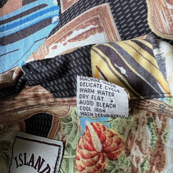 Vintage Novelty Hawaii Car Print Button Down Blouse Oversized Top Hawaiian Shirt - Picture 7 of 9